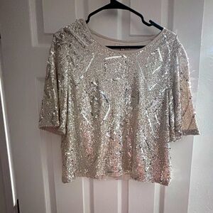 Champagne Sequin Top